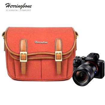 Túi máy ảnh Herringbone Maniere Medium (Burgundy)